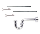 Lavatory Supply Kit - Brass Oval Handle with 1/4 Turn Ball Valve (MT317-NL) - Straight Sweat, P-Trap 1-1/2"